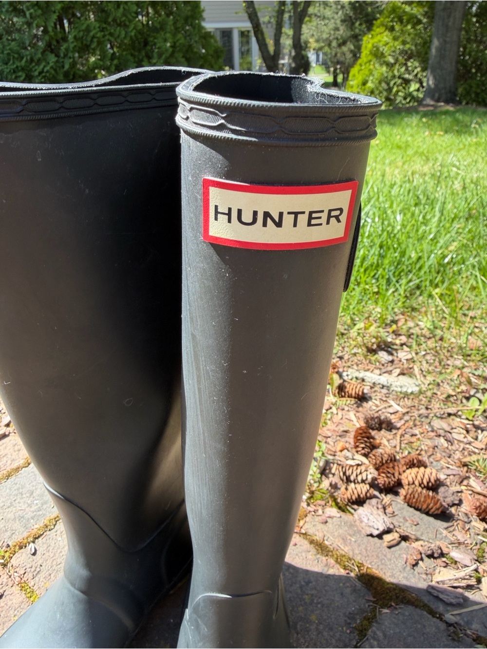 Hunter Original Matte Black Tall Rain Boots with Buckle Detail Women’s Size 6 - Picture 2 of 10